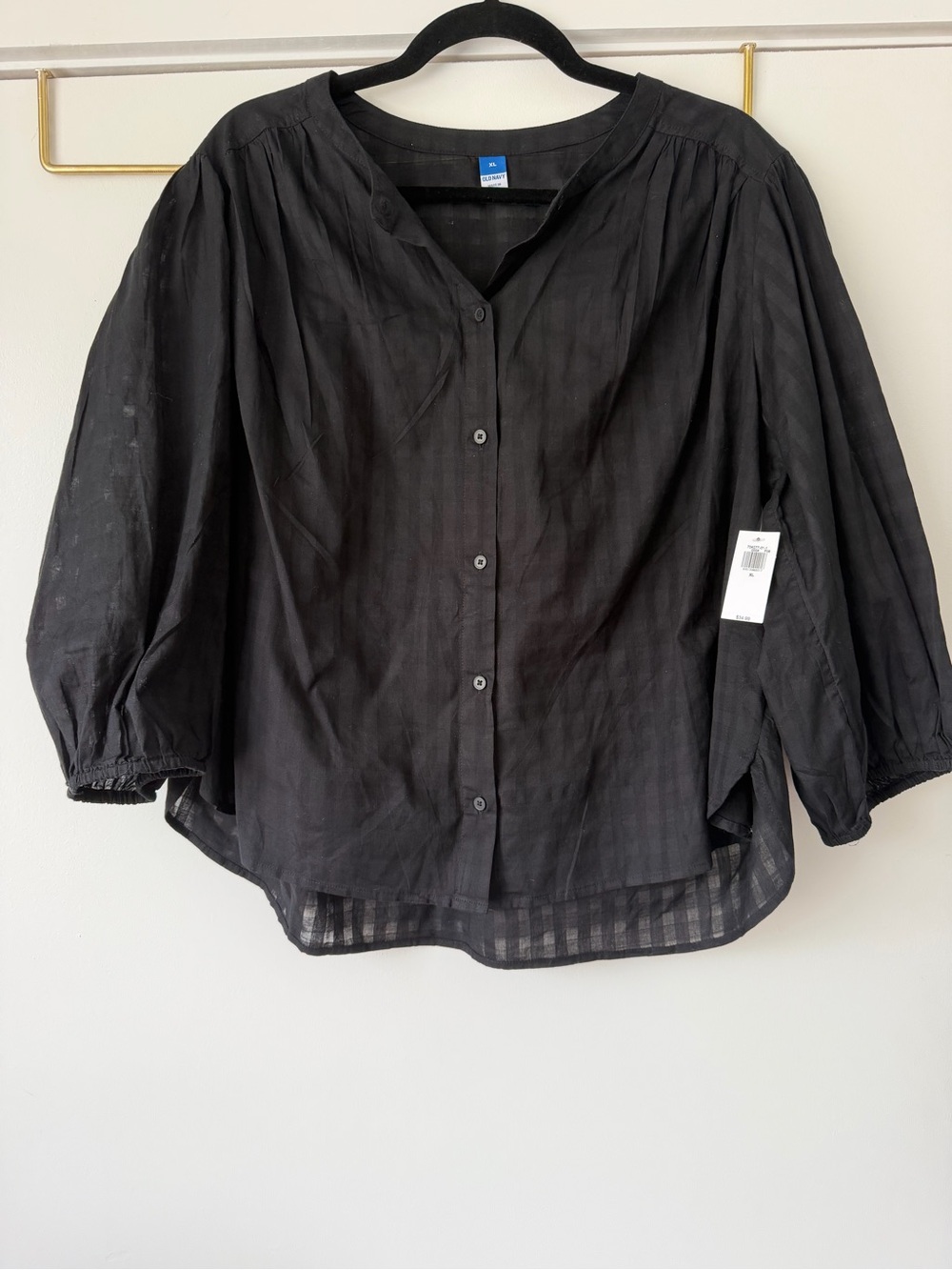 Old Navy Black Button-Front Blouse